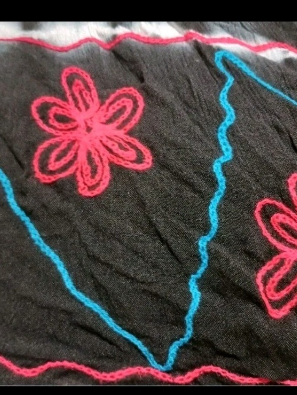 Seven Islands Embroidered Tie Dye Crinkle Rayon Maxi Dress Muu Muu - Picture 7 of 8
